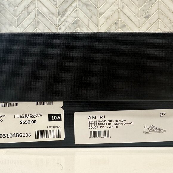 BNIB - AMIRI Kids' Skel-Top Low Leather Sneakers - Picture 9 of 10
